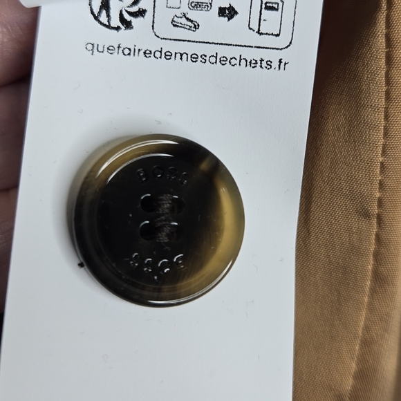 Boss Womens Career Dress Sz 14 Faux Wrap Linen Blend Pockets Lined Beige Belted - Picture 14 of 16